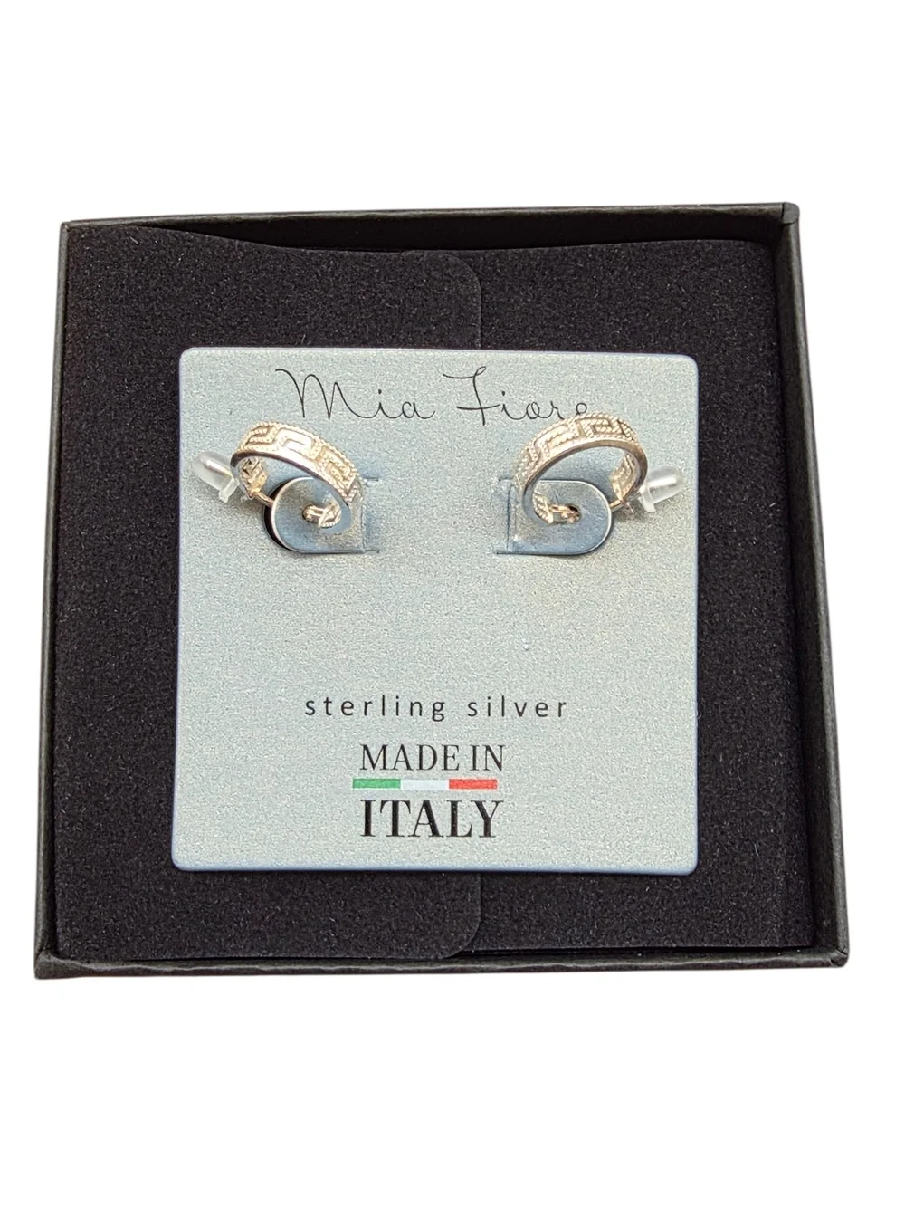 Mia Fiore Sterling Silver Spiral Earrings with Gold Accent